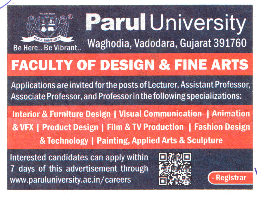 College Jobs Parul University Vadodara Recruitment