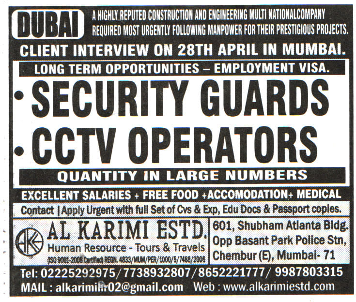 Jobs in Dubai for CCTV Operators