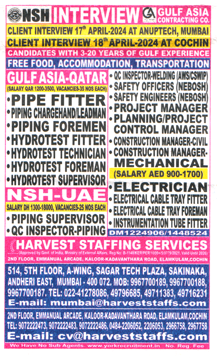 Jobs in Qatar for Construction Manager-Mechanical