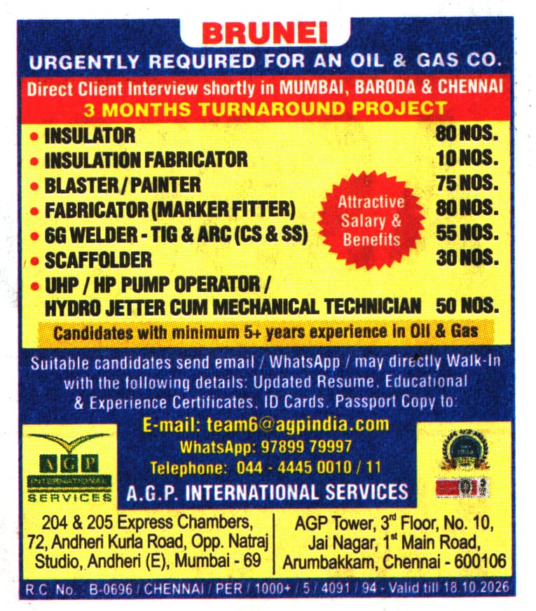 Jobs in Brunei for Fabricator