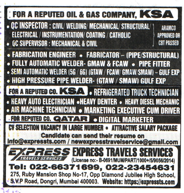 Jobs in KSA for Refrigerated Truck Technician