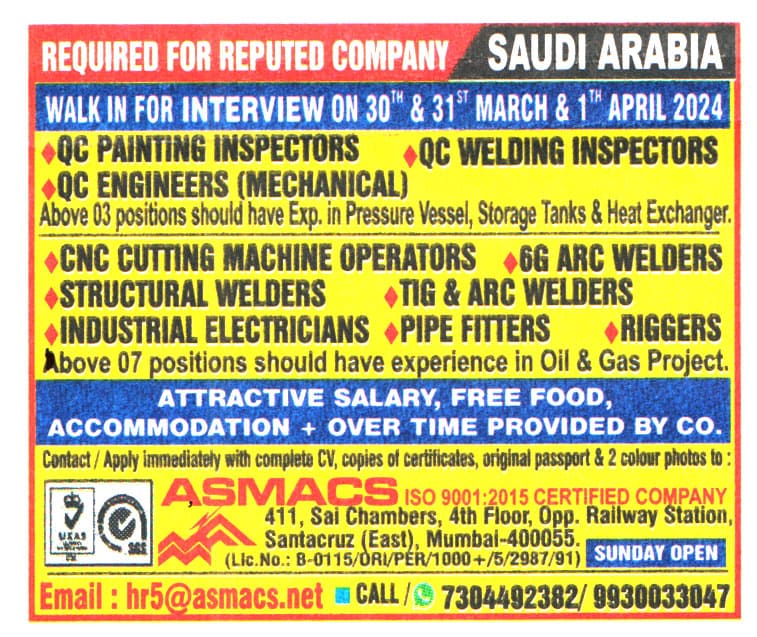 Jobs in Saudi Arabia for CNC Cutting Machine Operators