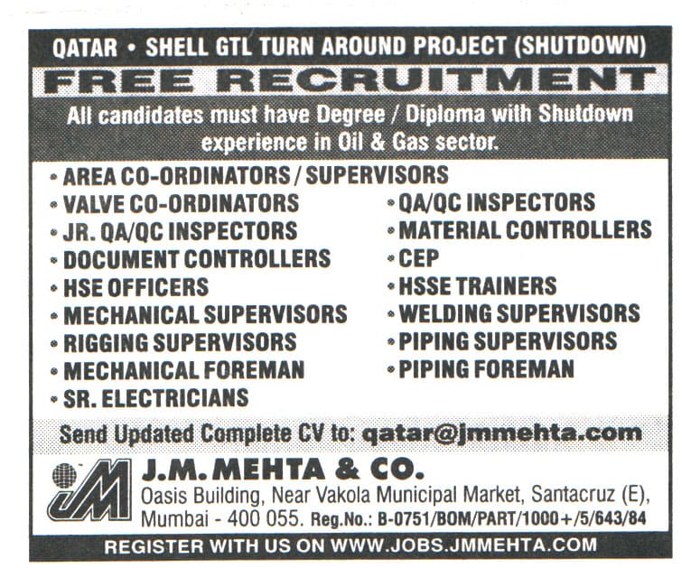 Jobs in Qatar for HSE Officers