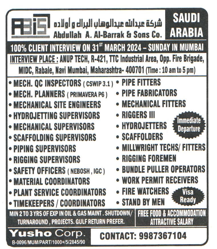 Jobs in Saudi Arabia for Work Permit Receivers