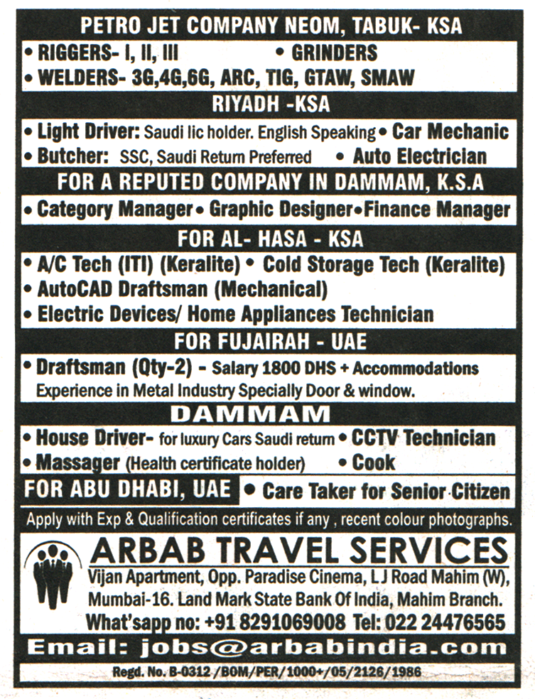 Jobs in KSA for Autocad Draftsman