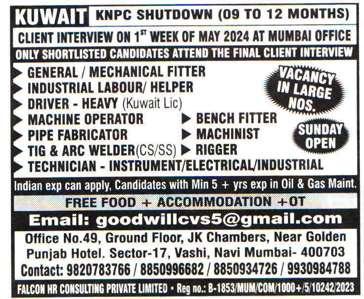 Jobs in Kuwait for Industrial Technician