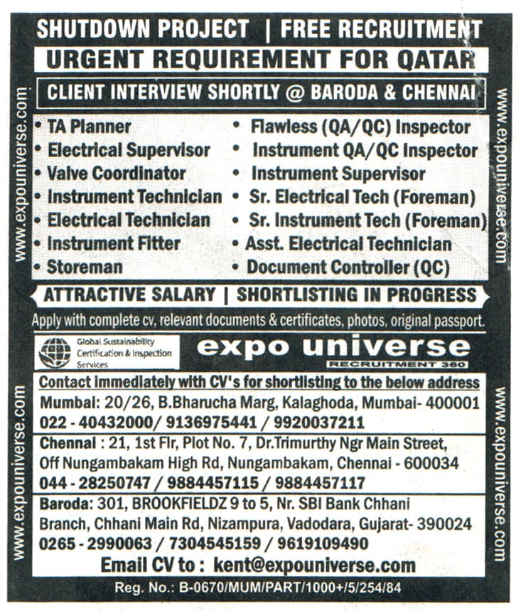 Jobs in Qatar for Assistant Electrical Technician