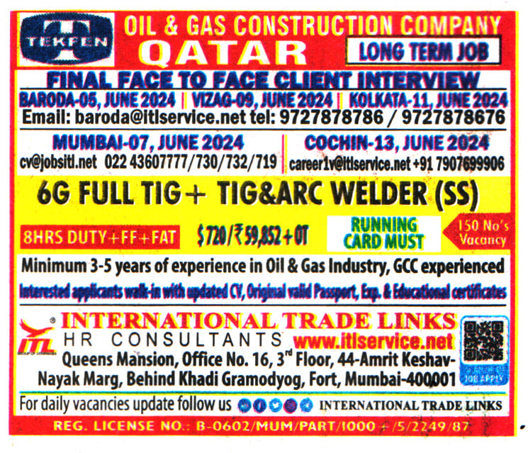 Jobs in Qatar for Welder