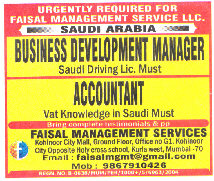 Jobs in Saudi Arabia for Business Development Manager