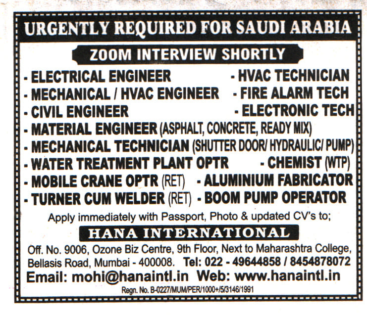 Jobs in Saudi Arabia for Chemist