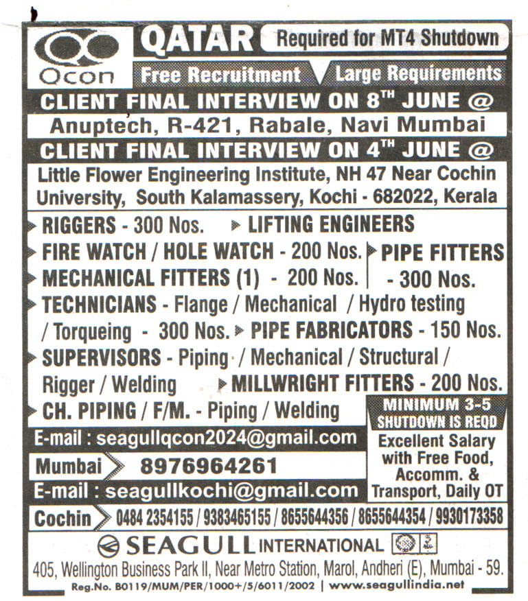 Jobs in Qatar for Pipe Fabricators