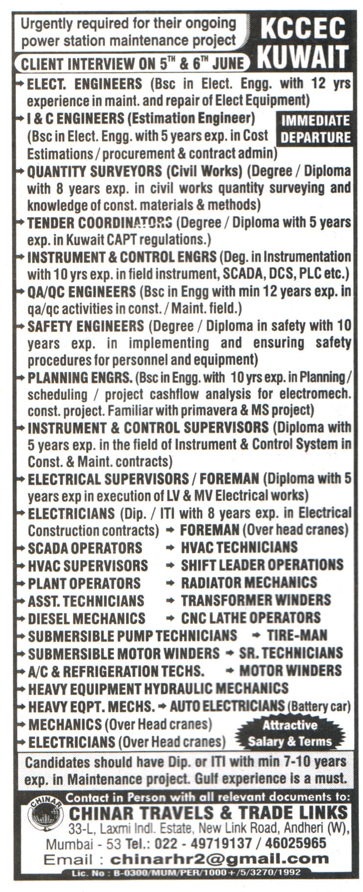 Jobs in Kuwait for Tender Coordinators