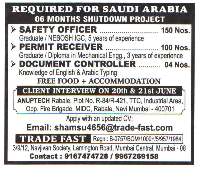 Document Controller for Jobs in Saudi Arabia