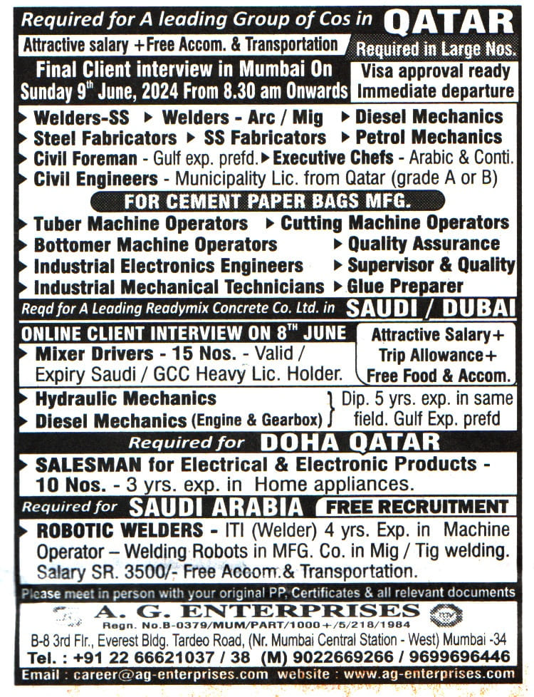 Jobs in Qatar for Civil Foreman