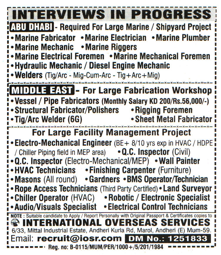 Jobs in Middle East for Rigging Foreman