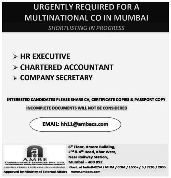 Jobs in Gulf for Chartered Accountant