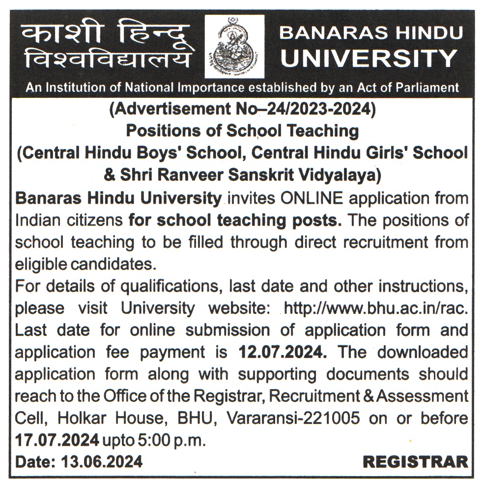 Banaras Hindu University (BHU) Varanasi Recruitment