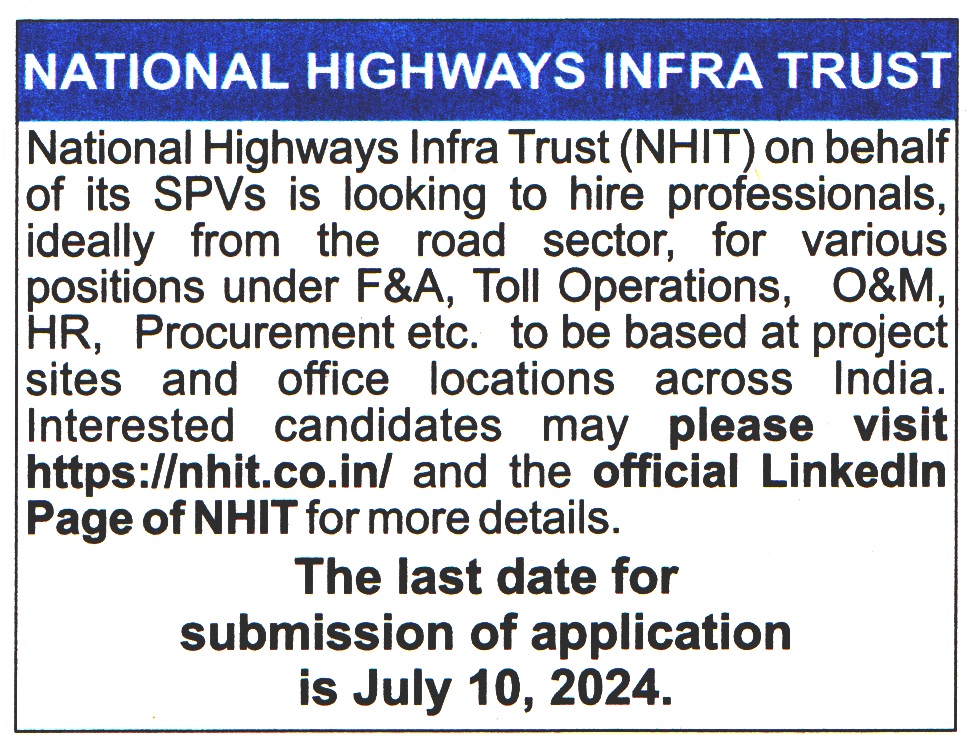 National Highways Infra Trust Recruitment