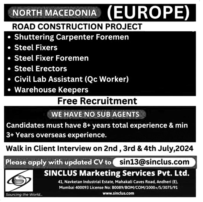 Jobs in Europe for Steel fixer Foreman