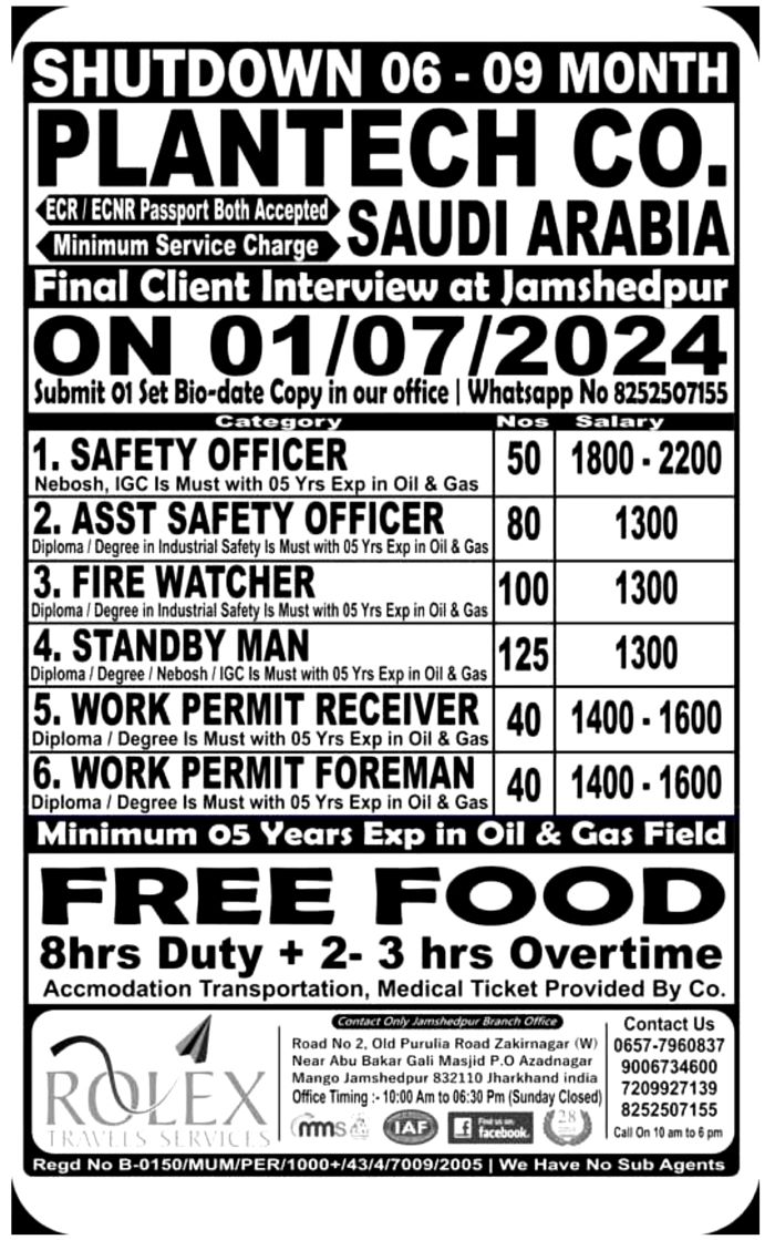 Jobs in Saudi Arabia for Asst Safety Officer