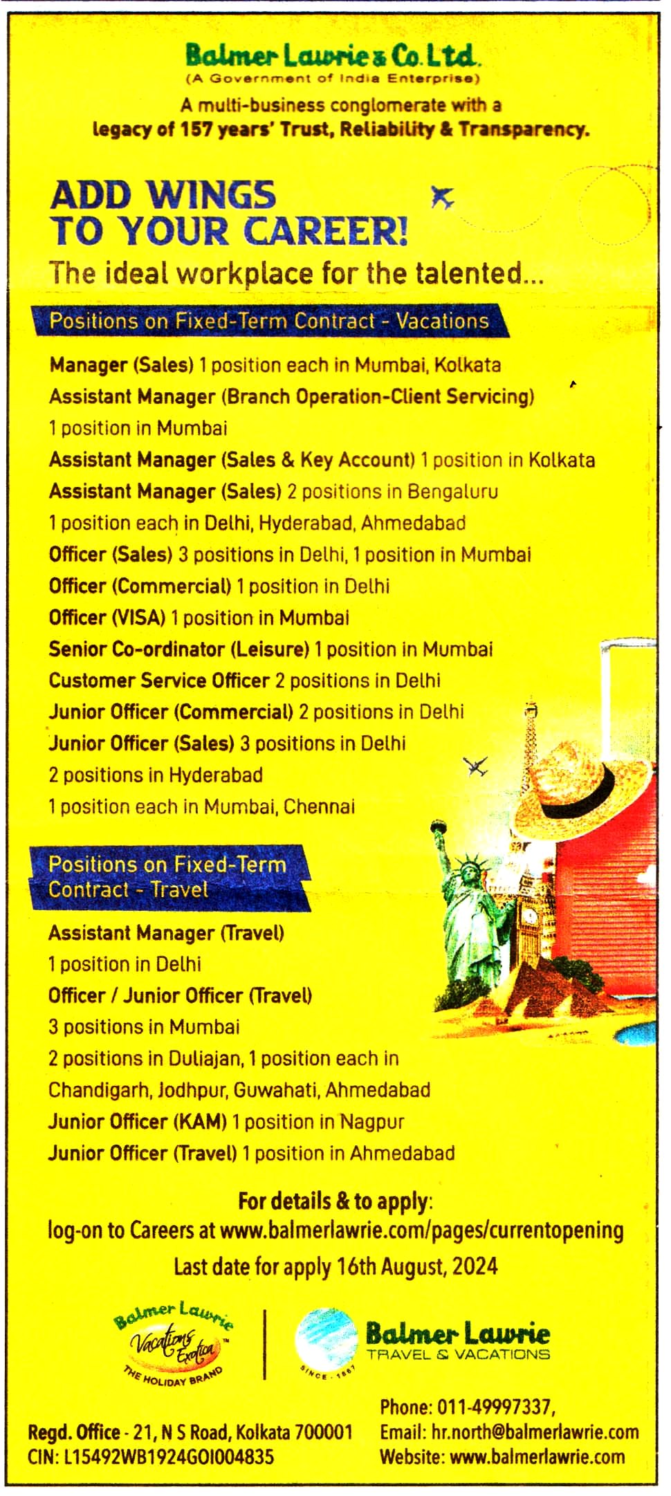 Balmer Lawrie Kolkata Recruitment