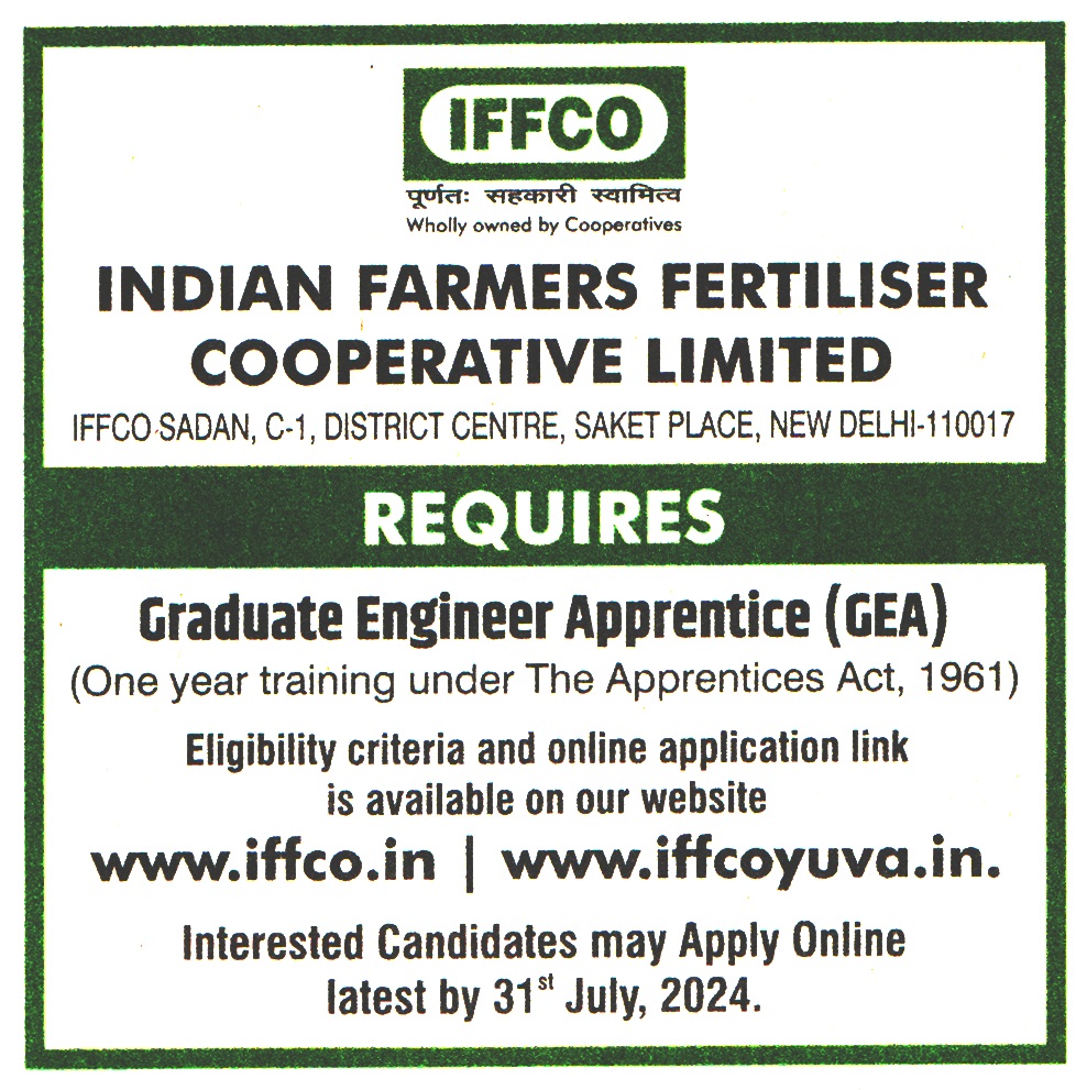 Indian Farmers Fertiliser Cooperative Limited (IFFCO) New Delhi Recruitment