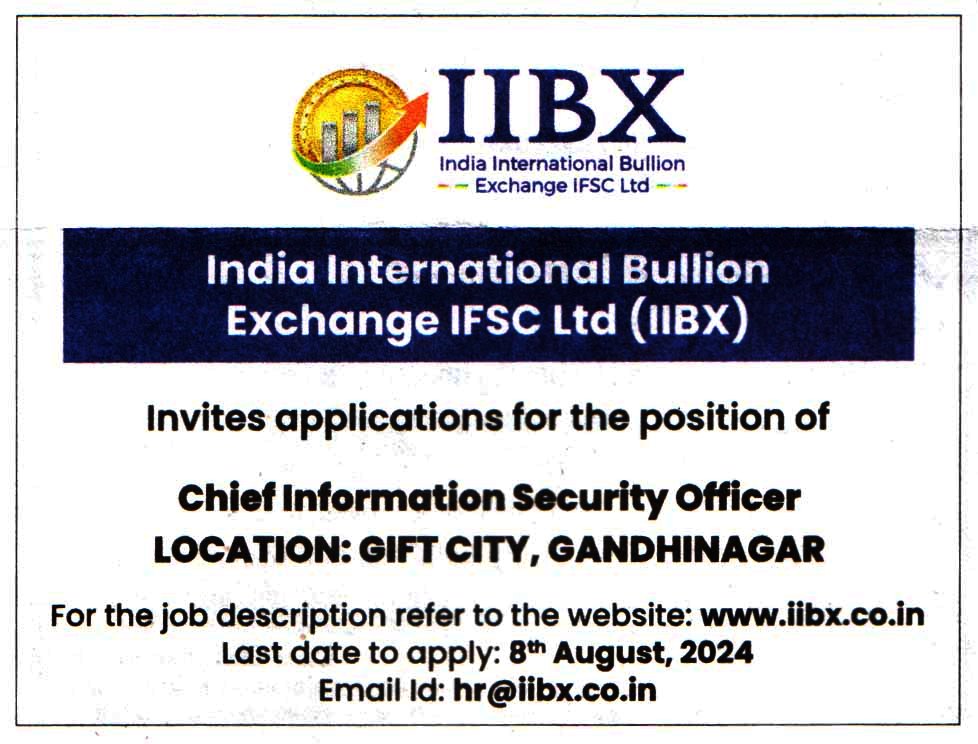 India International Bullion Exchange IFSC Ltd (IIBX) Gandhinagar Recruitment