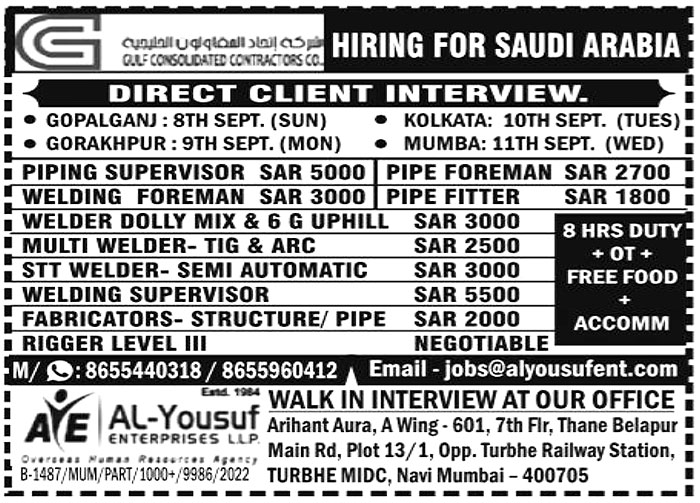 Jobs in Saudi Arabia for Multi Welder TIG & ARC