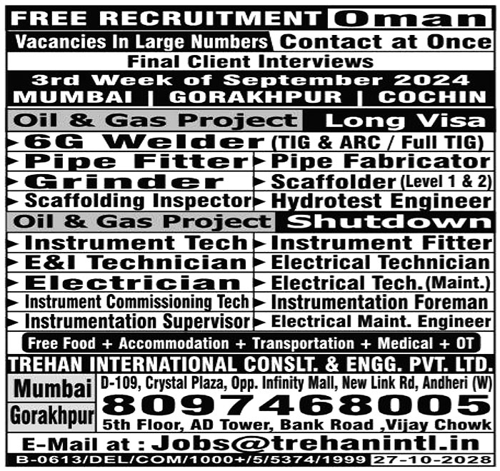 Jobs in Oman for 6G Welder