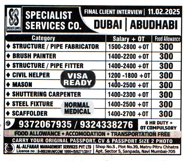 Jobs in Dubai for Steel Fixture